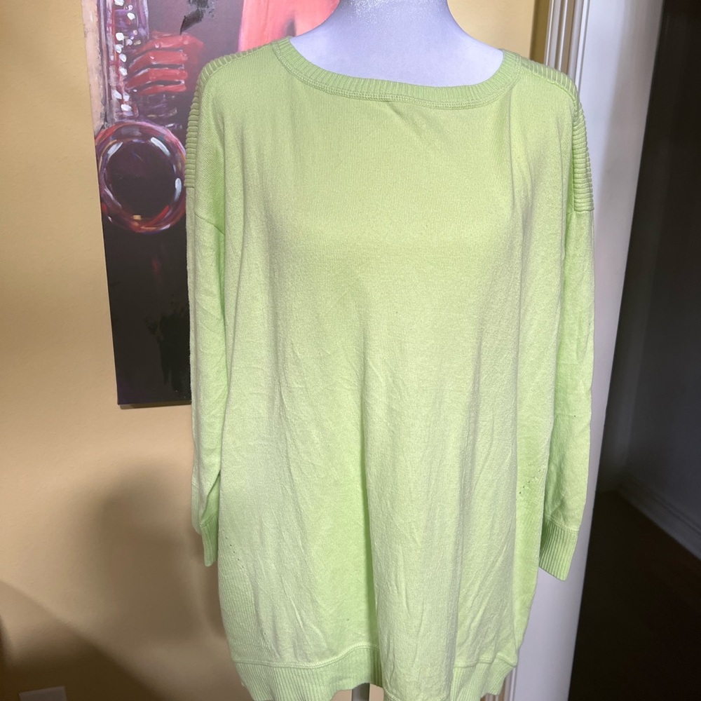 Talbots Lime Green Scoop Neck Sweater